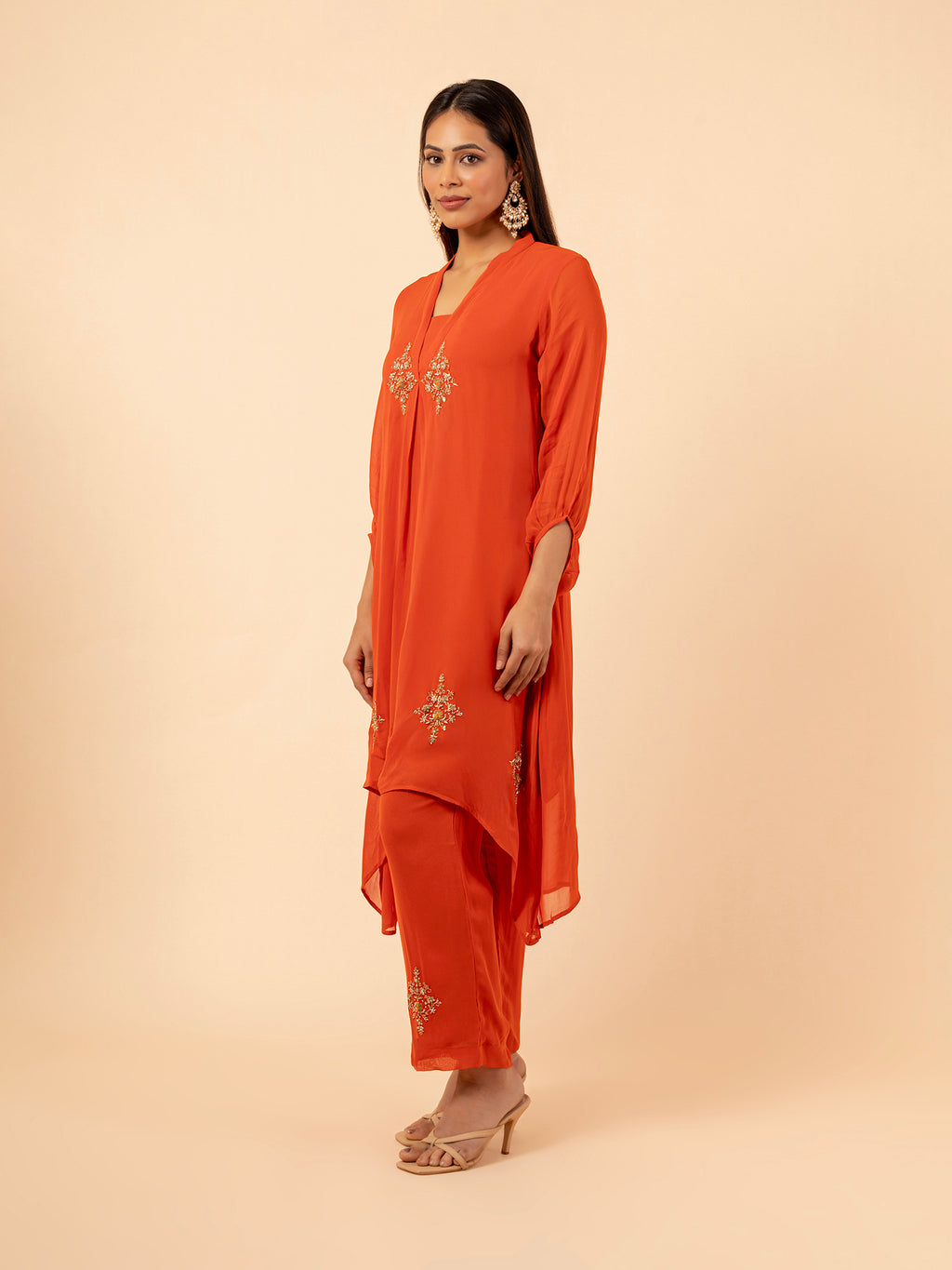 The Amber Radiance High-Low Co-ord Set