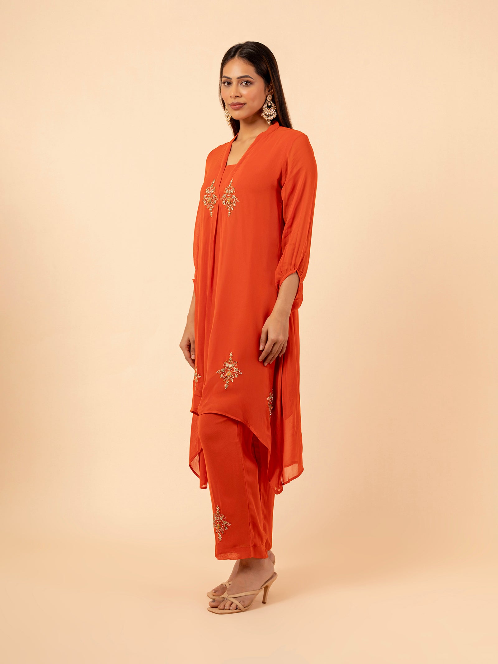 The Amber Radiance High-Low Co-ord Set