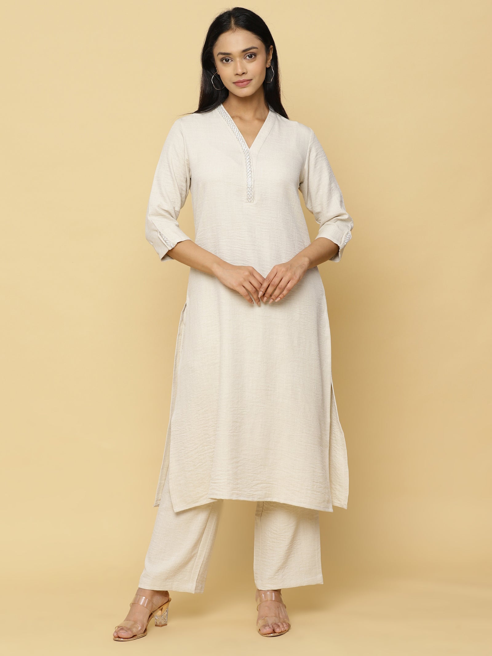 Ivory Textured Co-ord Set