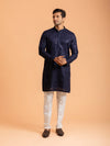 Midnight Blue Geometric Embroidered Kurta Set