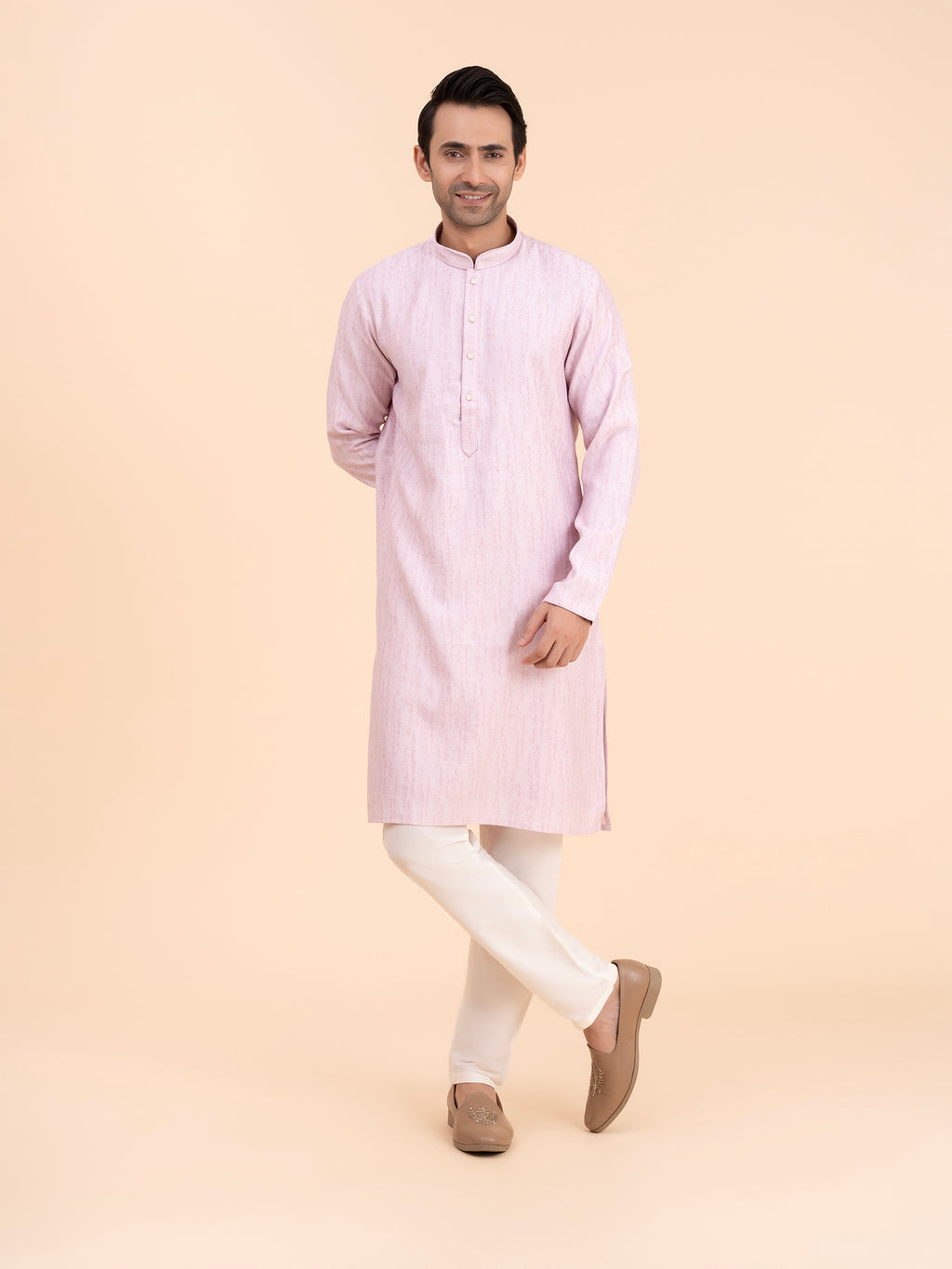 Lavender Texture Kurta Set
