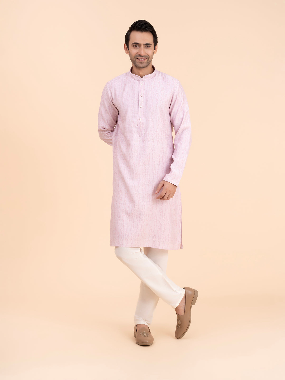 Lavender Texture Kurta Set