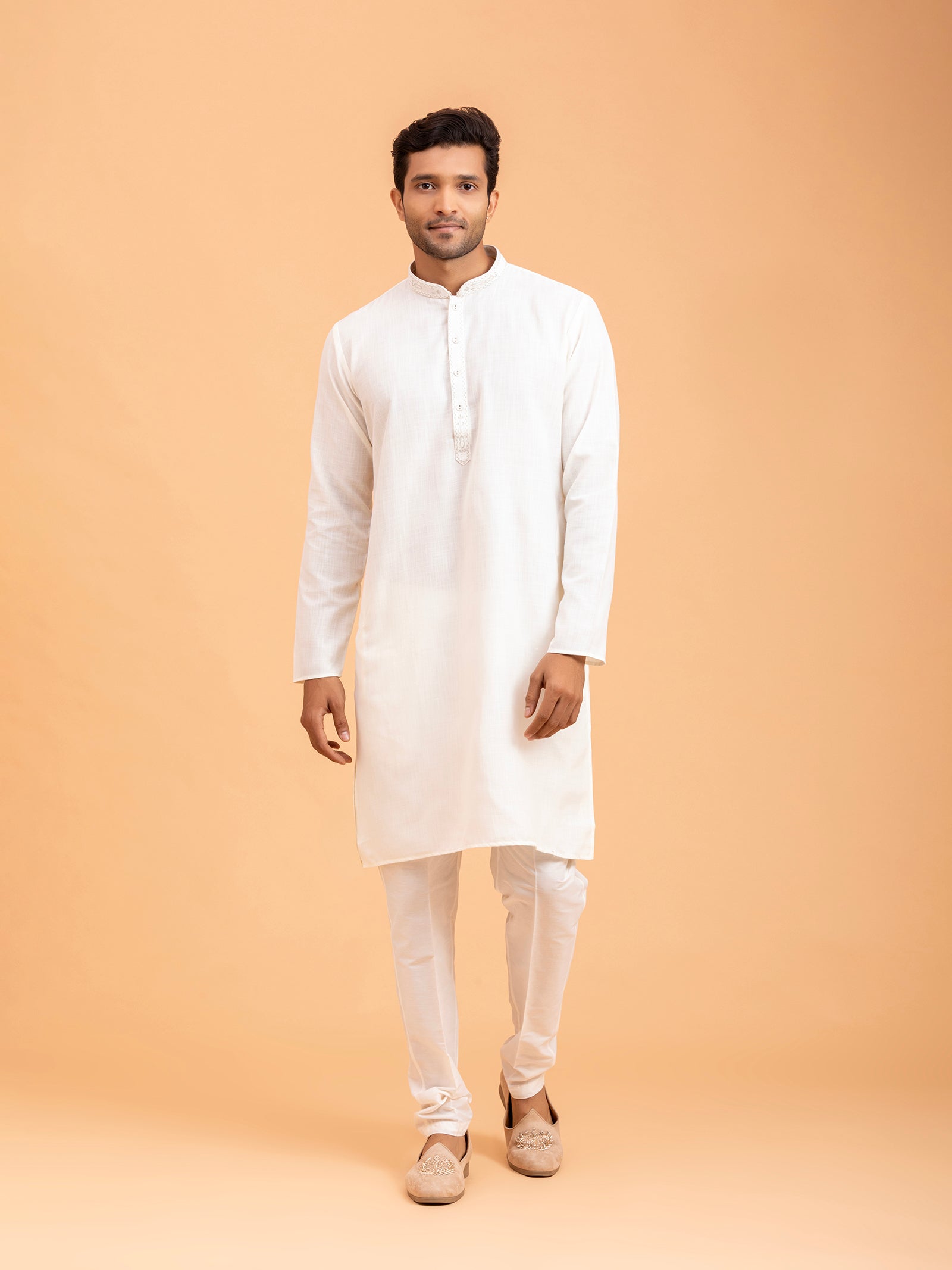 Ivory Minimalist Solid Kurta Set