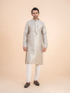 Silver Brocade Kurta Set