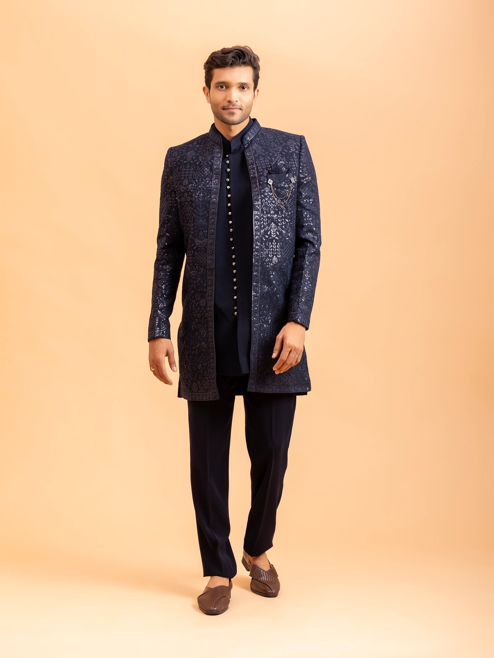 Midnight Sequin Radiance Indo-Western Set