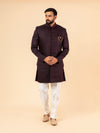 Mulberry Diamond Quilting Indowestern Set