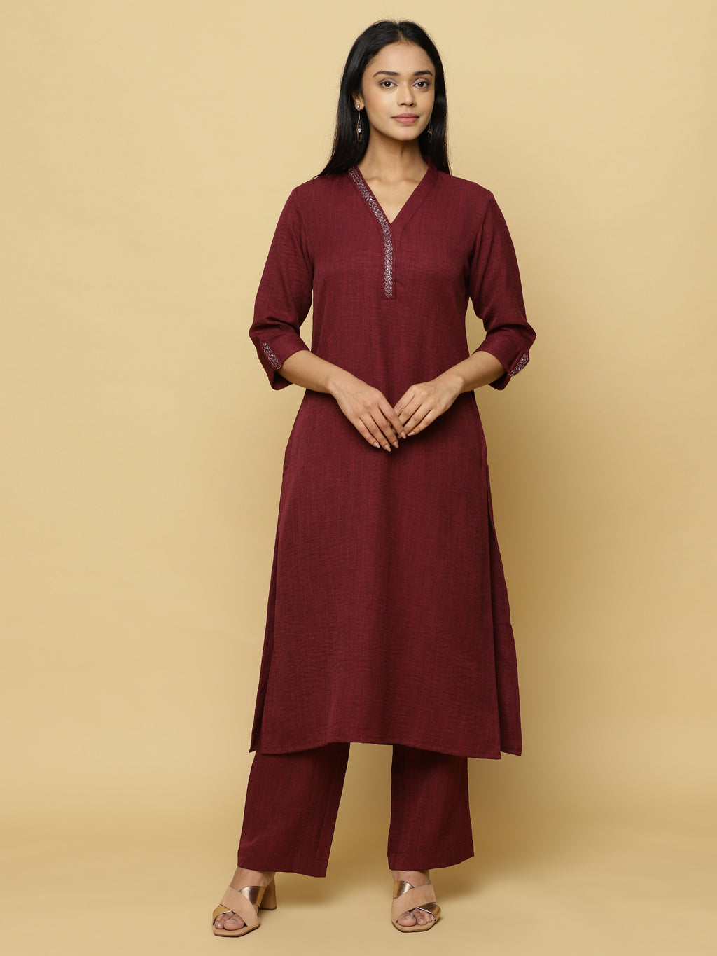 Merlot Textured Co-ord Set