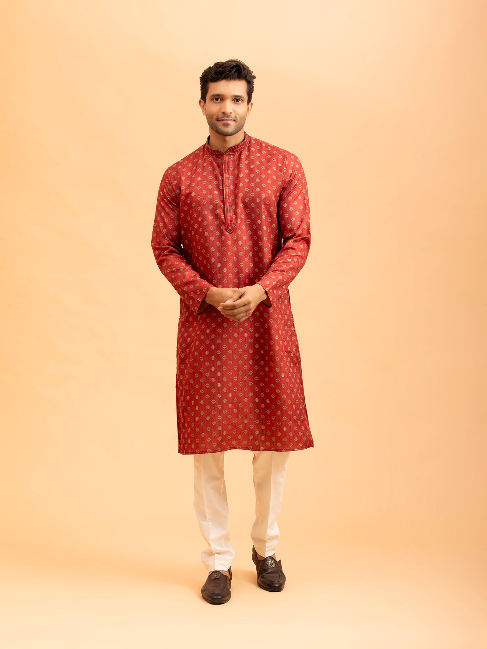 Crimson Heritage Print Kurta