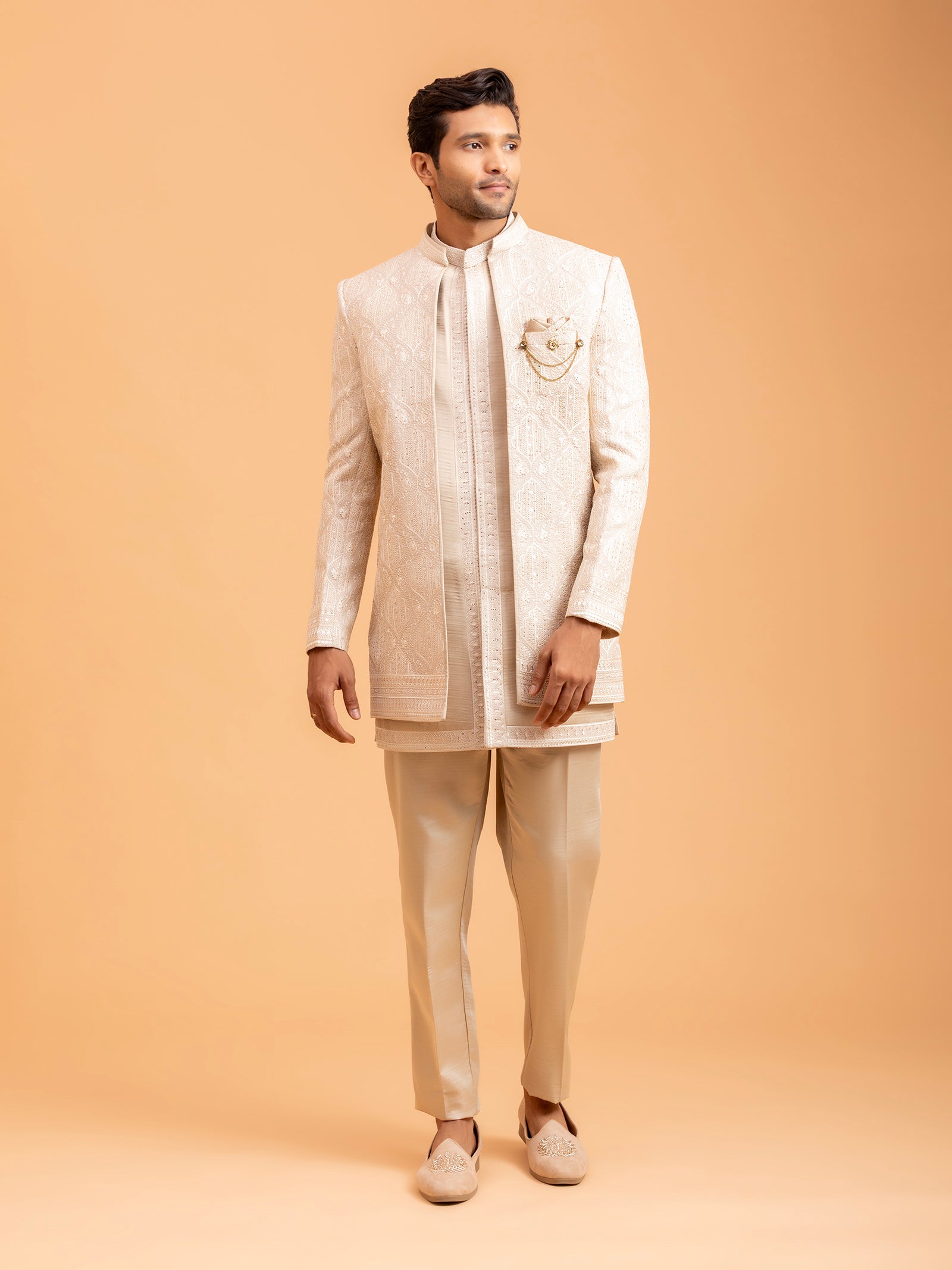 Ivory Luxe Heritage Indo-Western Set