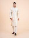 Off-White Brocade Kurta Set