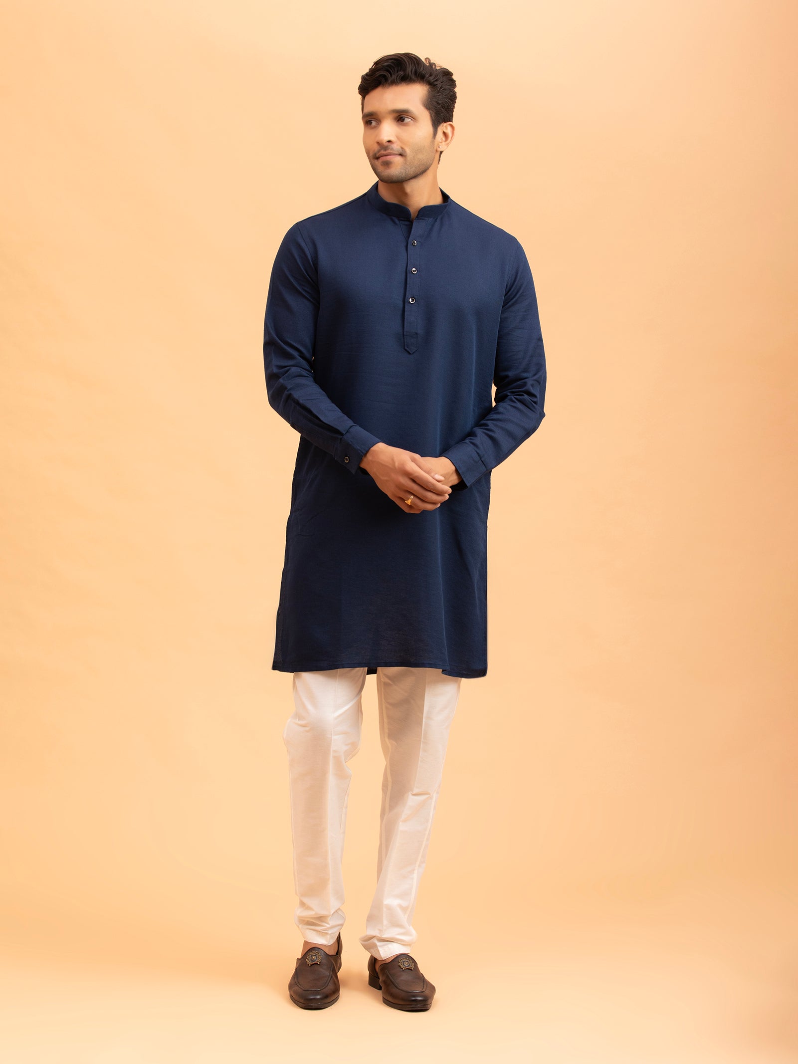 Midnight Navy Minimalist Kurta