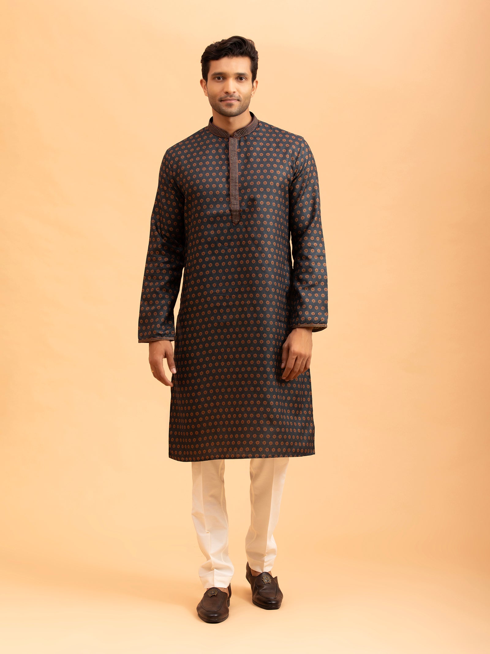 Midnight Floral Motif Kurta
