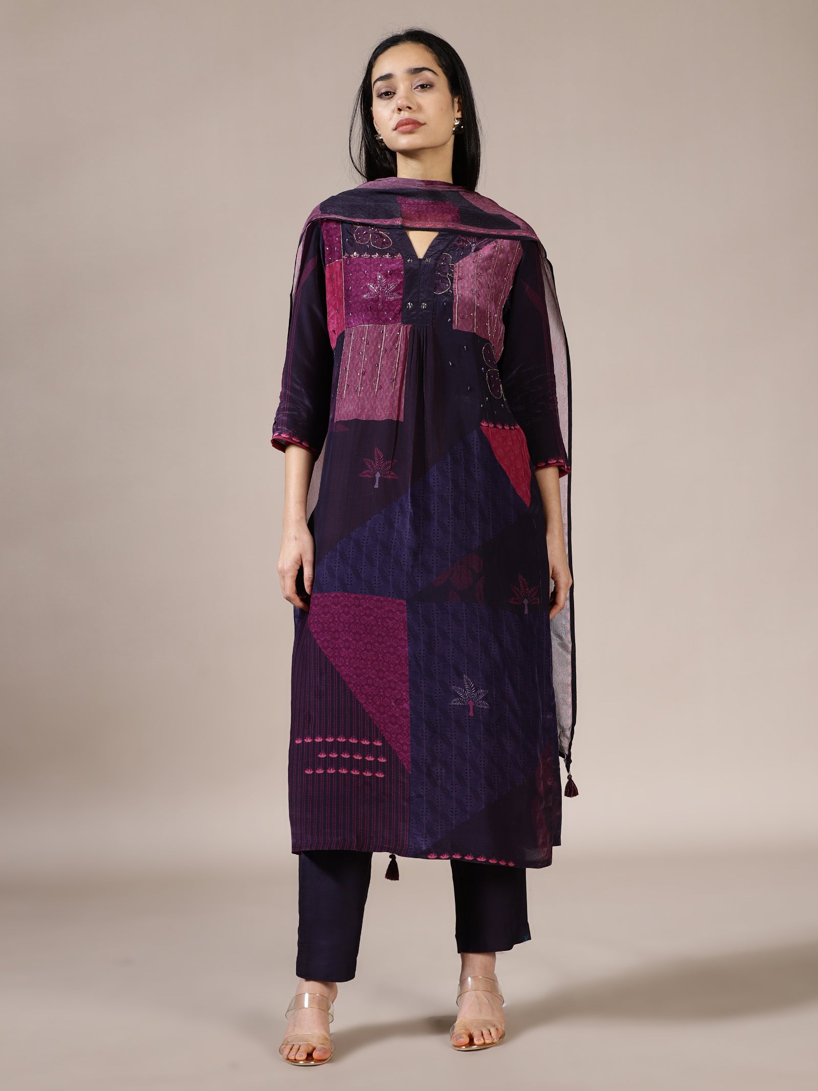 Indigo Geometric Print Set
