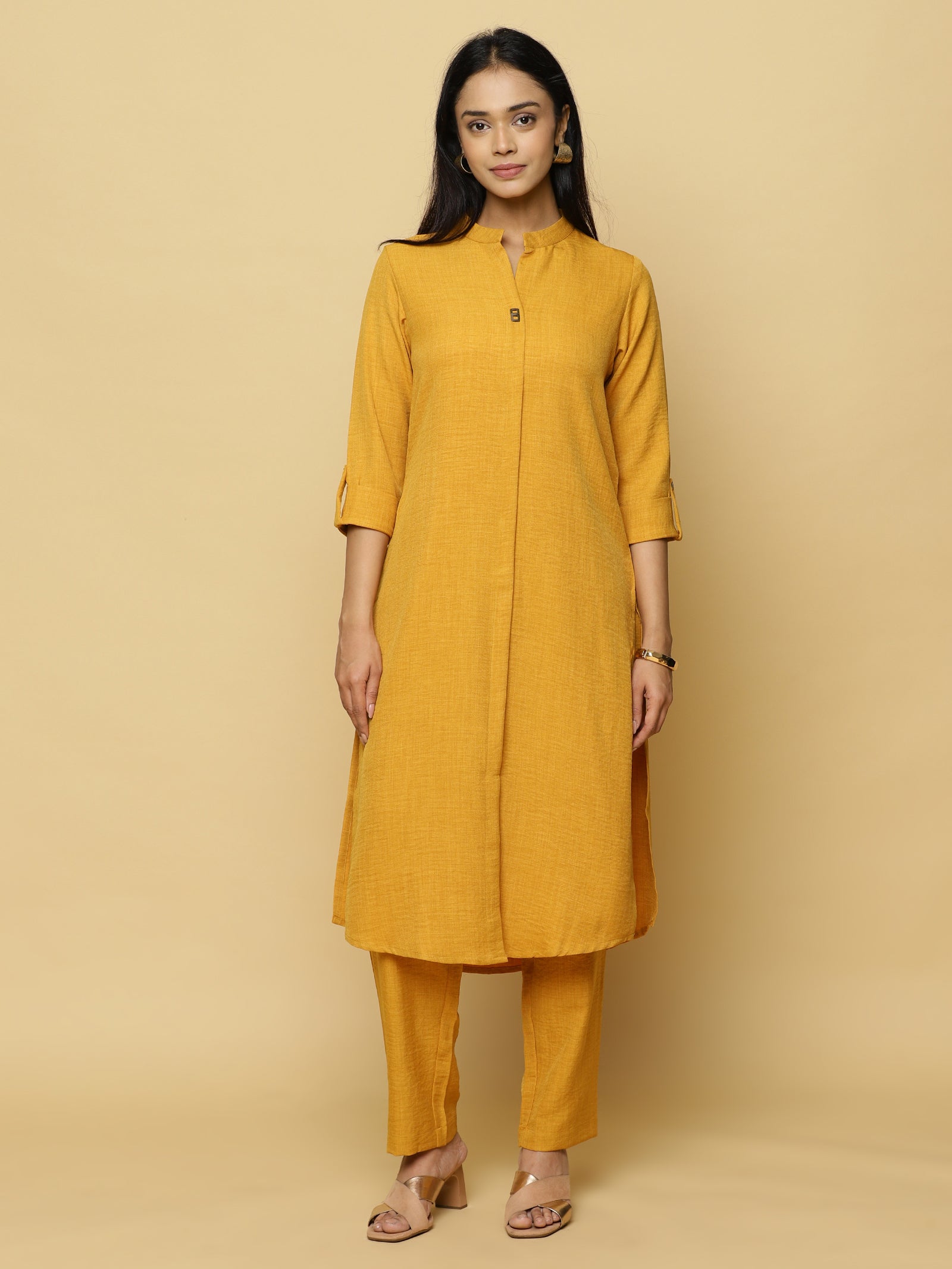 Mustard Mandarin Co-ord Set