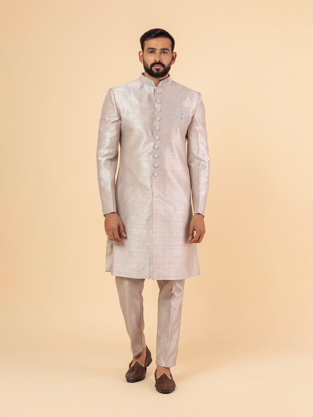 Moonlit Slub Sherwani