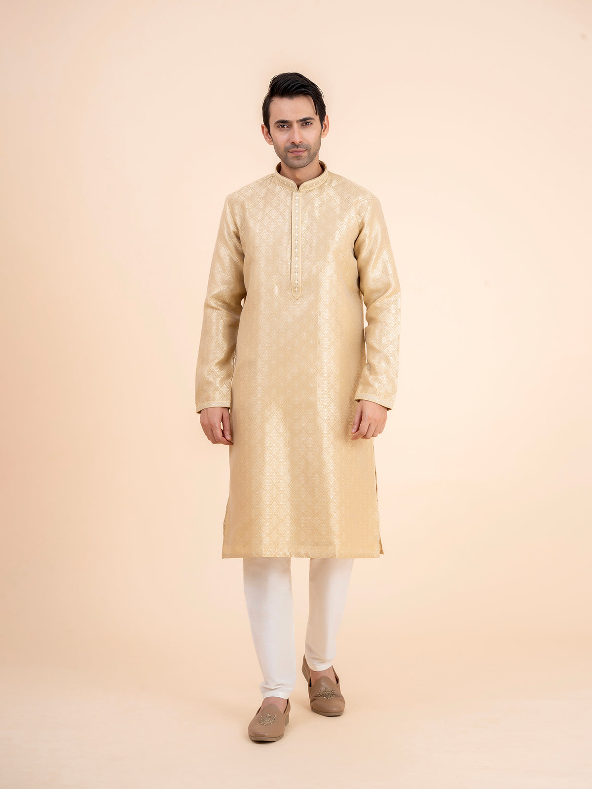Gold Brocade Kurta Set