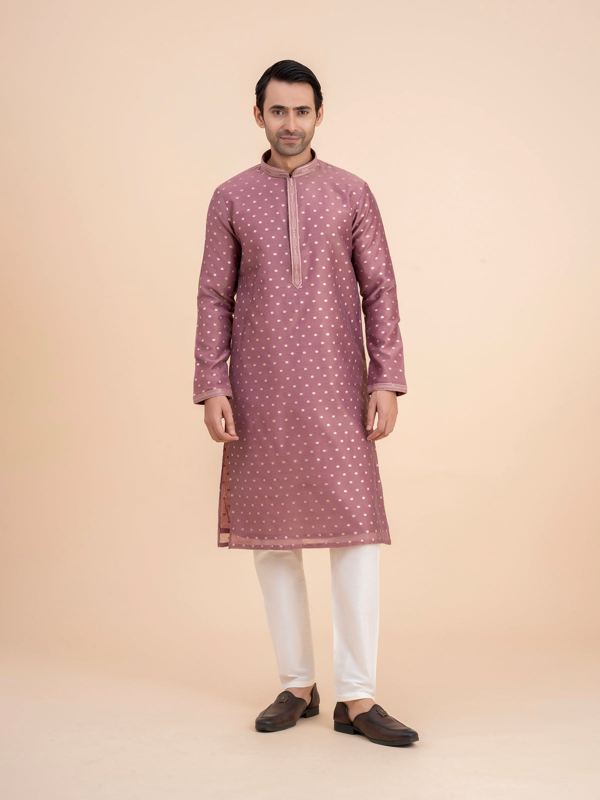 Metallic Rose Woven Kurta Set