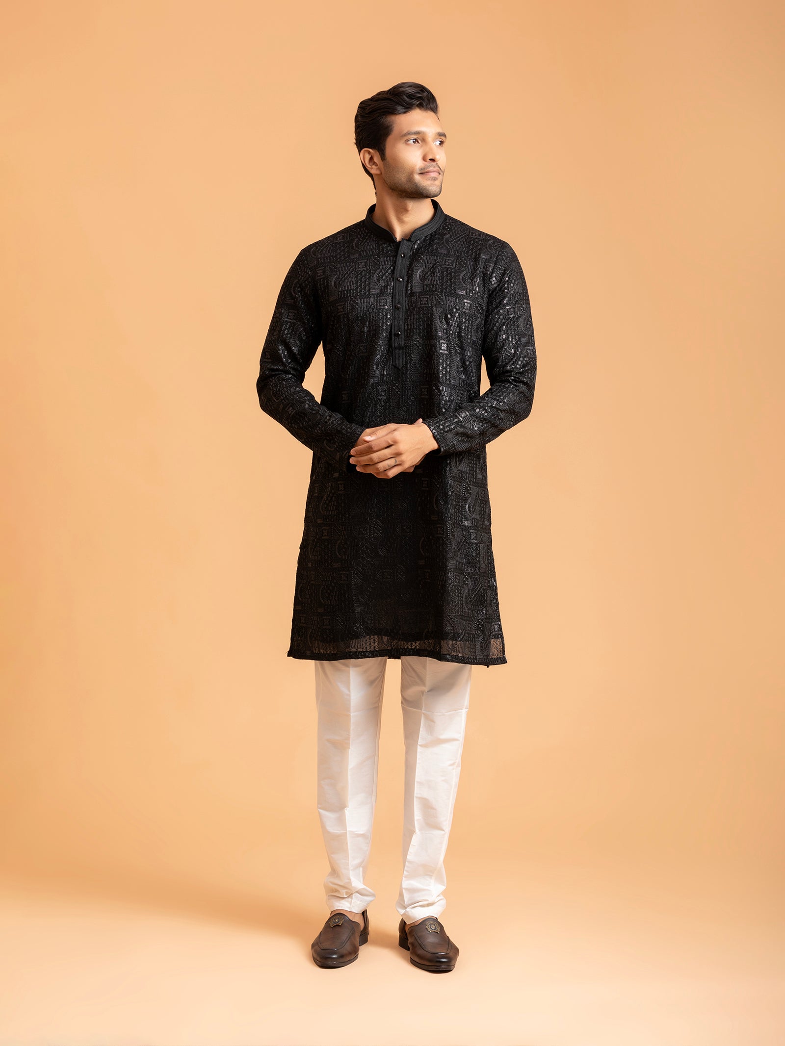 Obsidian Ink Placket Kurta Set