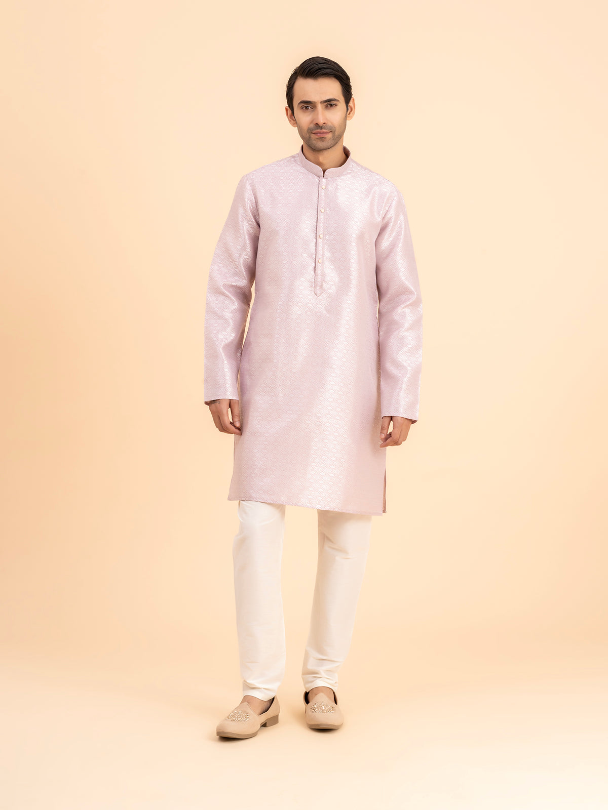 Rose Quartz Brocade Kurta Set