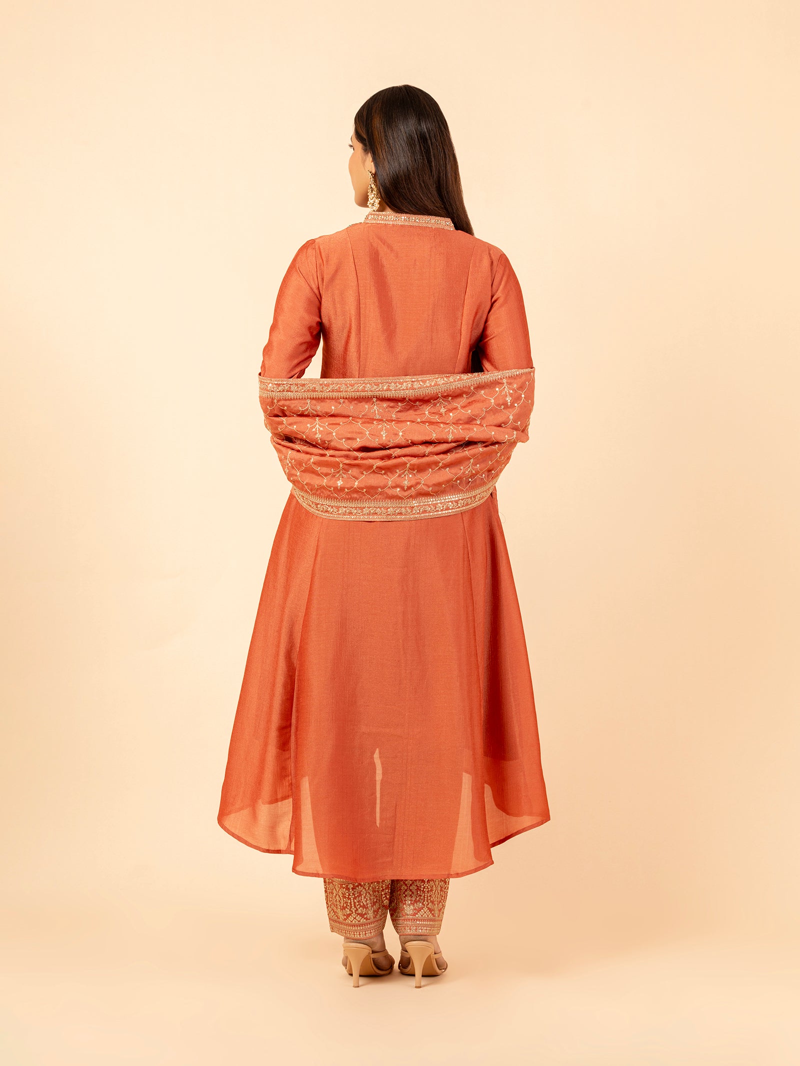 Rust Lattice Silk Ensemble