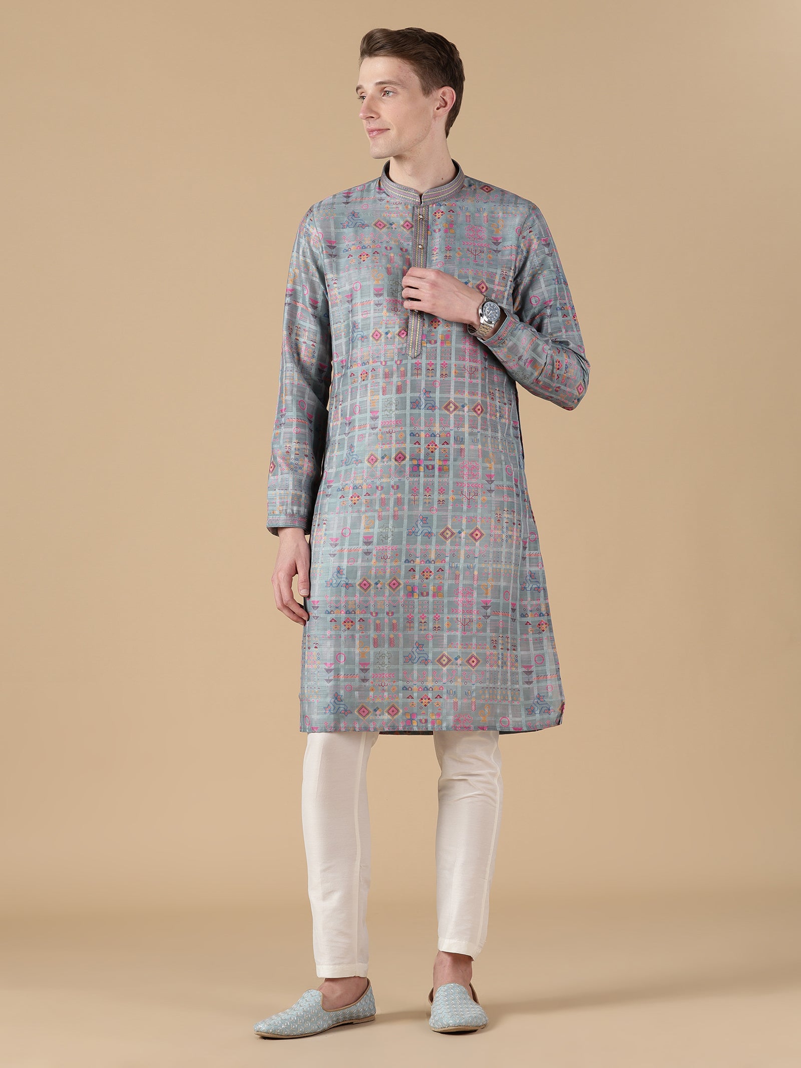 Mosaic Azure Kurta Set