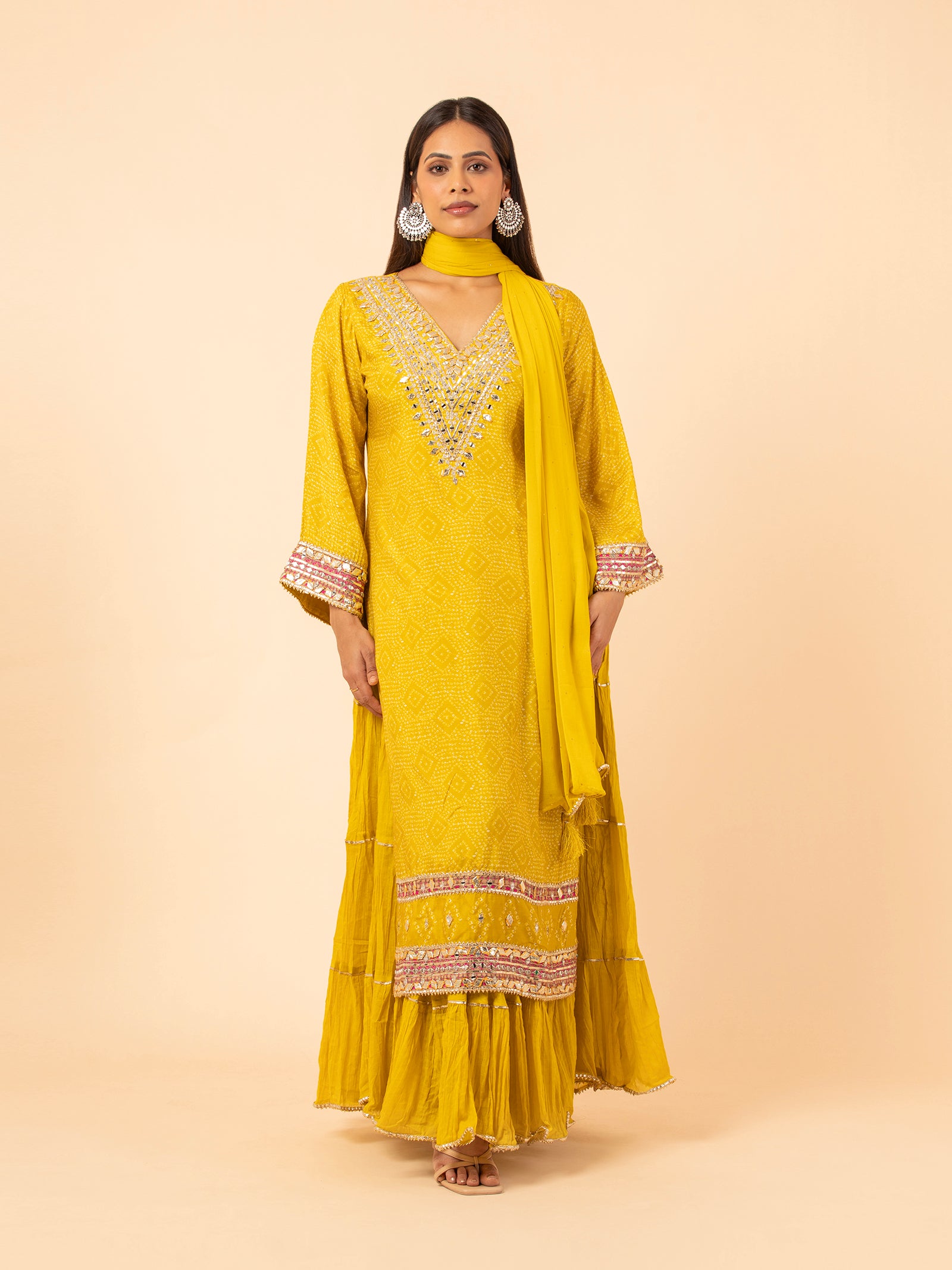 Heritage Mustard Sharara Ensemble