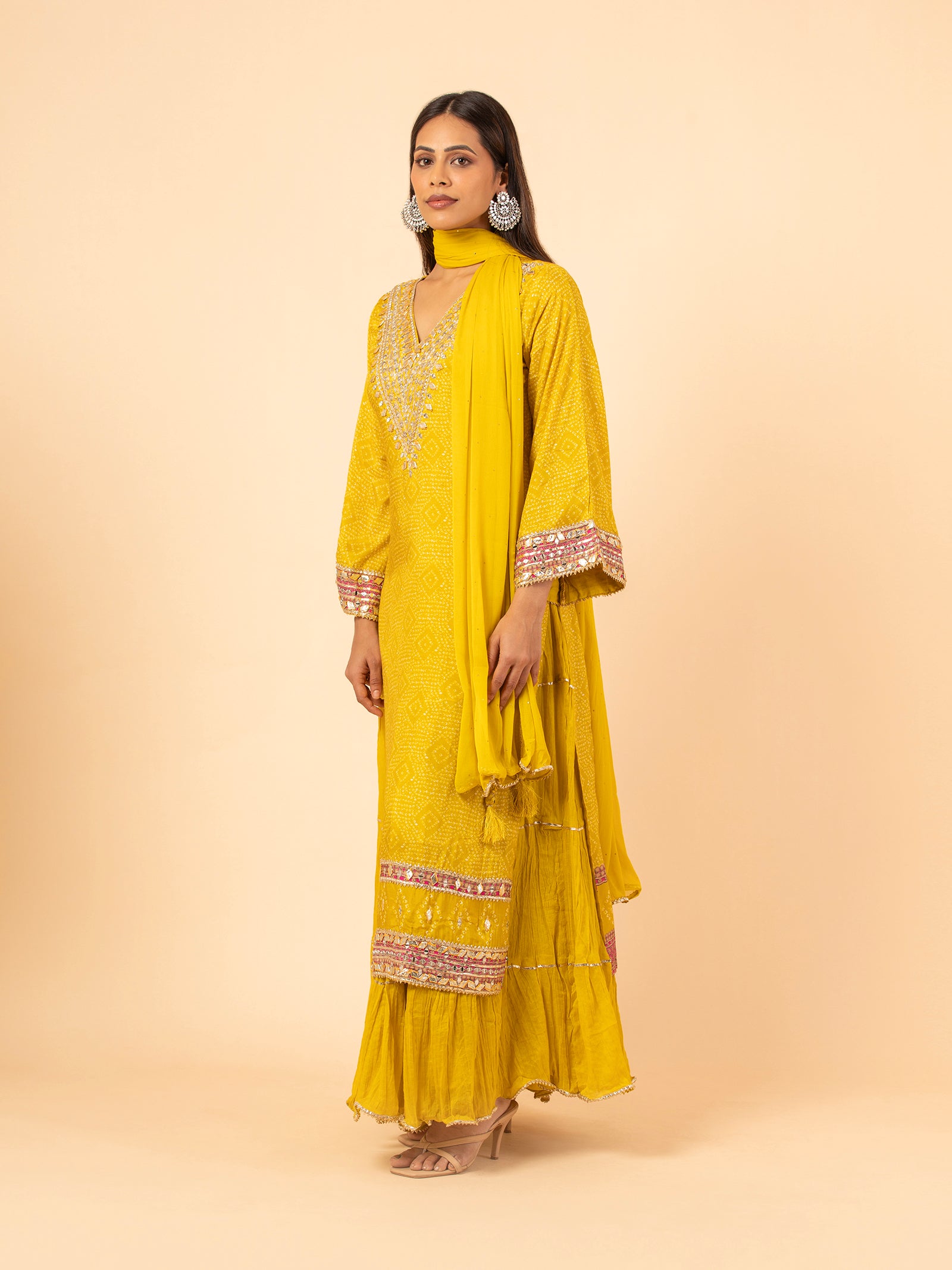 Heritage Mustard Sharara Ensemble