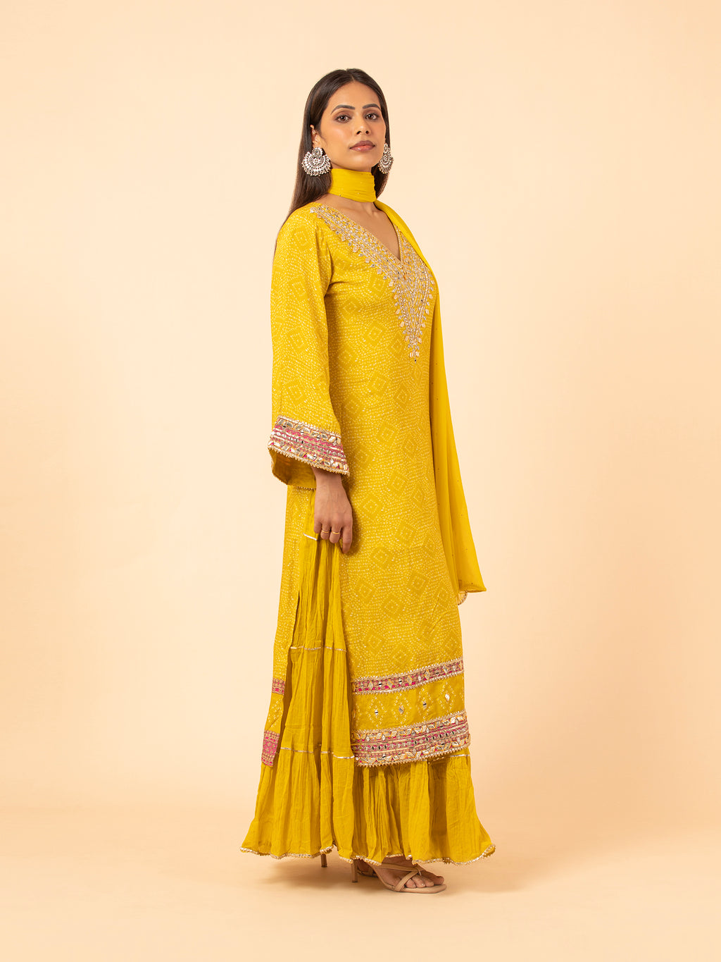 Heritage Mustard Sharara Ensemble
