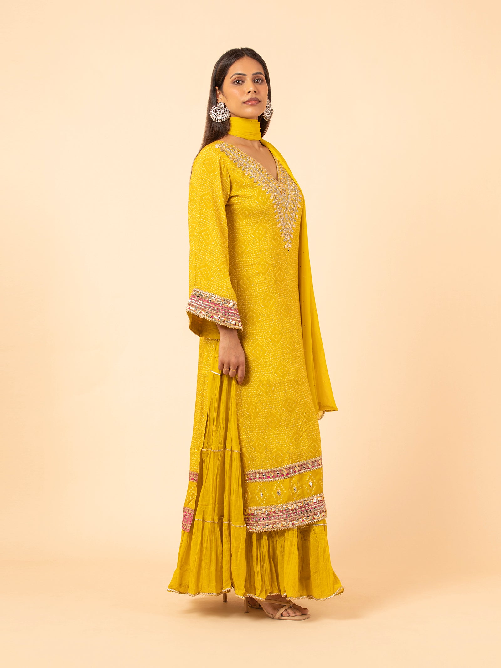 Heritage Mustard Sharara Ensemble