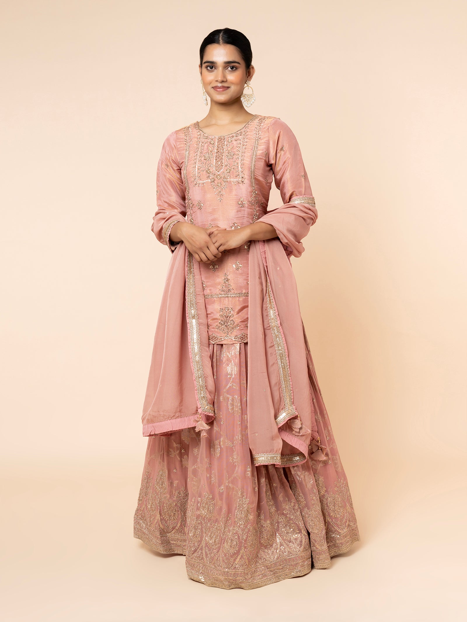 Dusty Rose Gharara Set