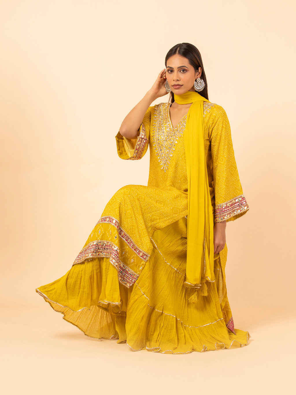 Heritage Mustard Sharara Ensemble
