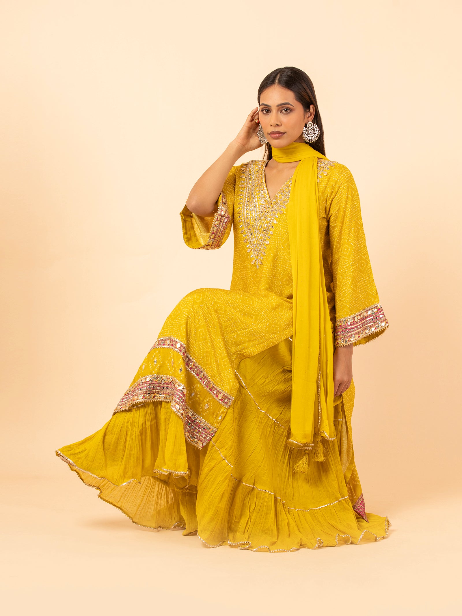 Heritage Mustard Sharara Ensemble