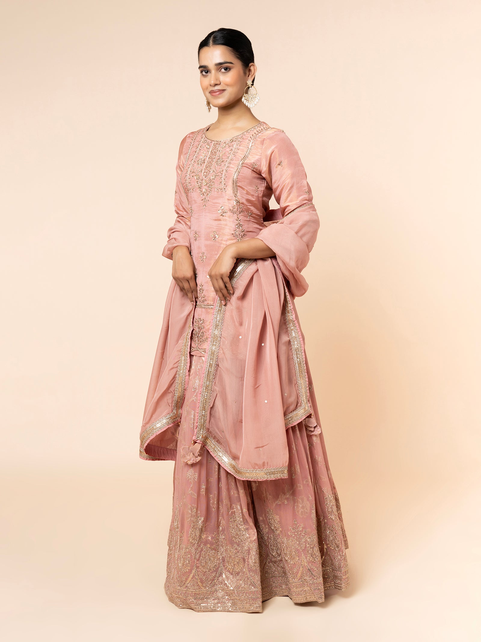 Dusty Rose Gharara Set