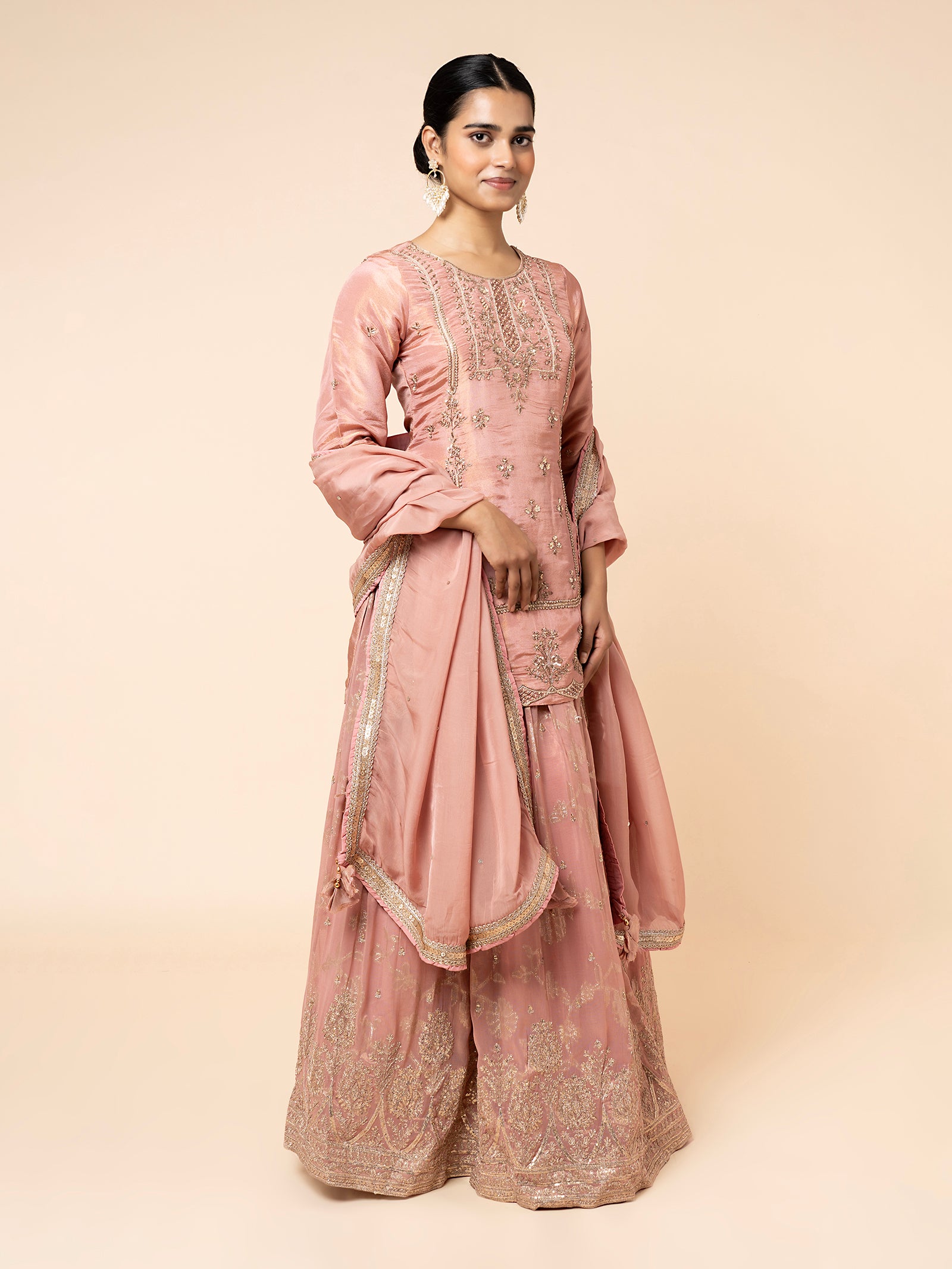 Dusty Rose Gharara Set