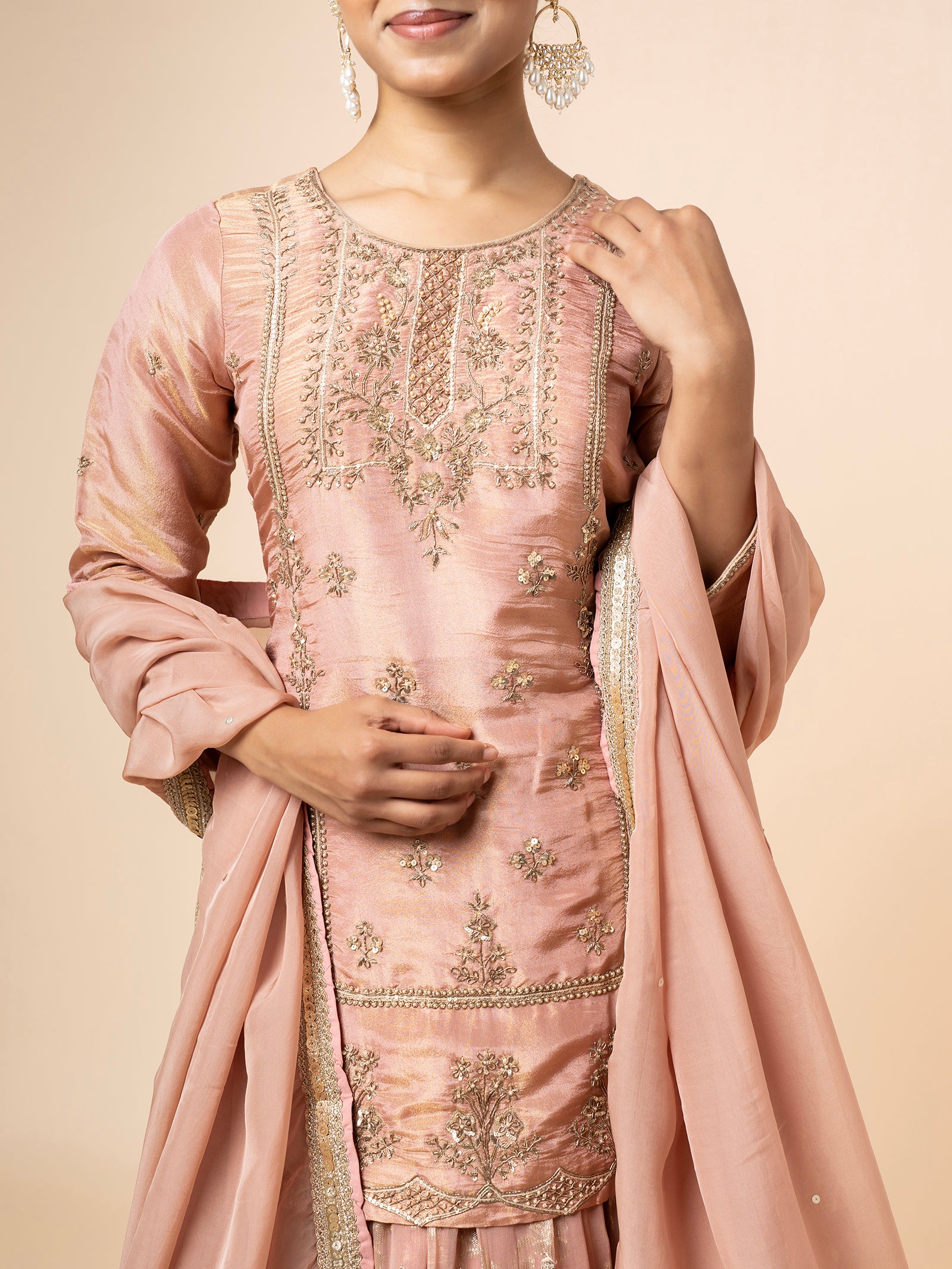 Dusty Rose Gharara Set