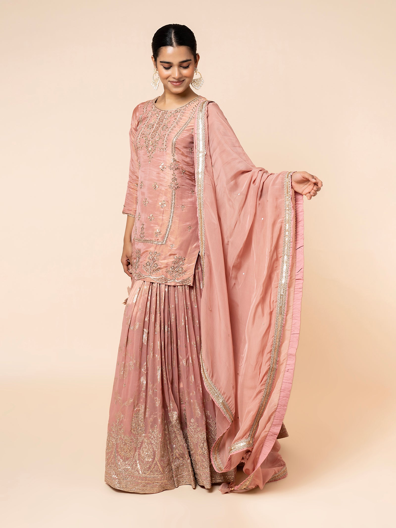 Dusty Rose Gharara Set