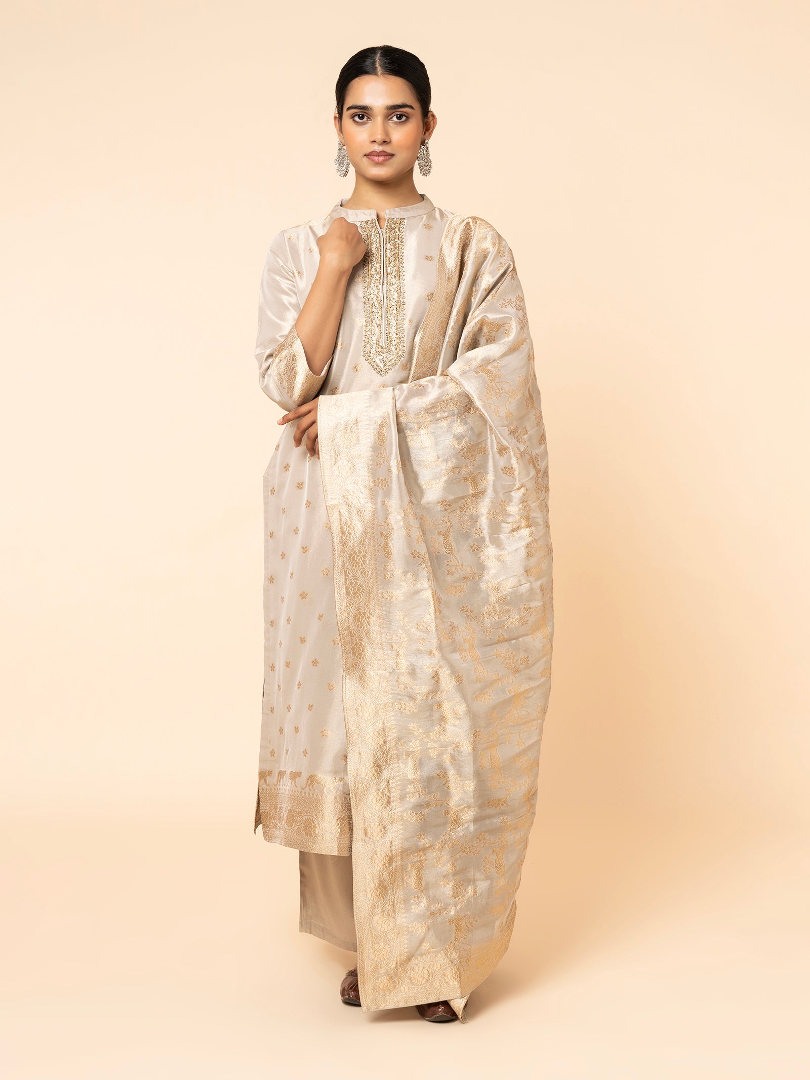 Ivory Banarasi Suit Set