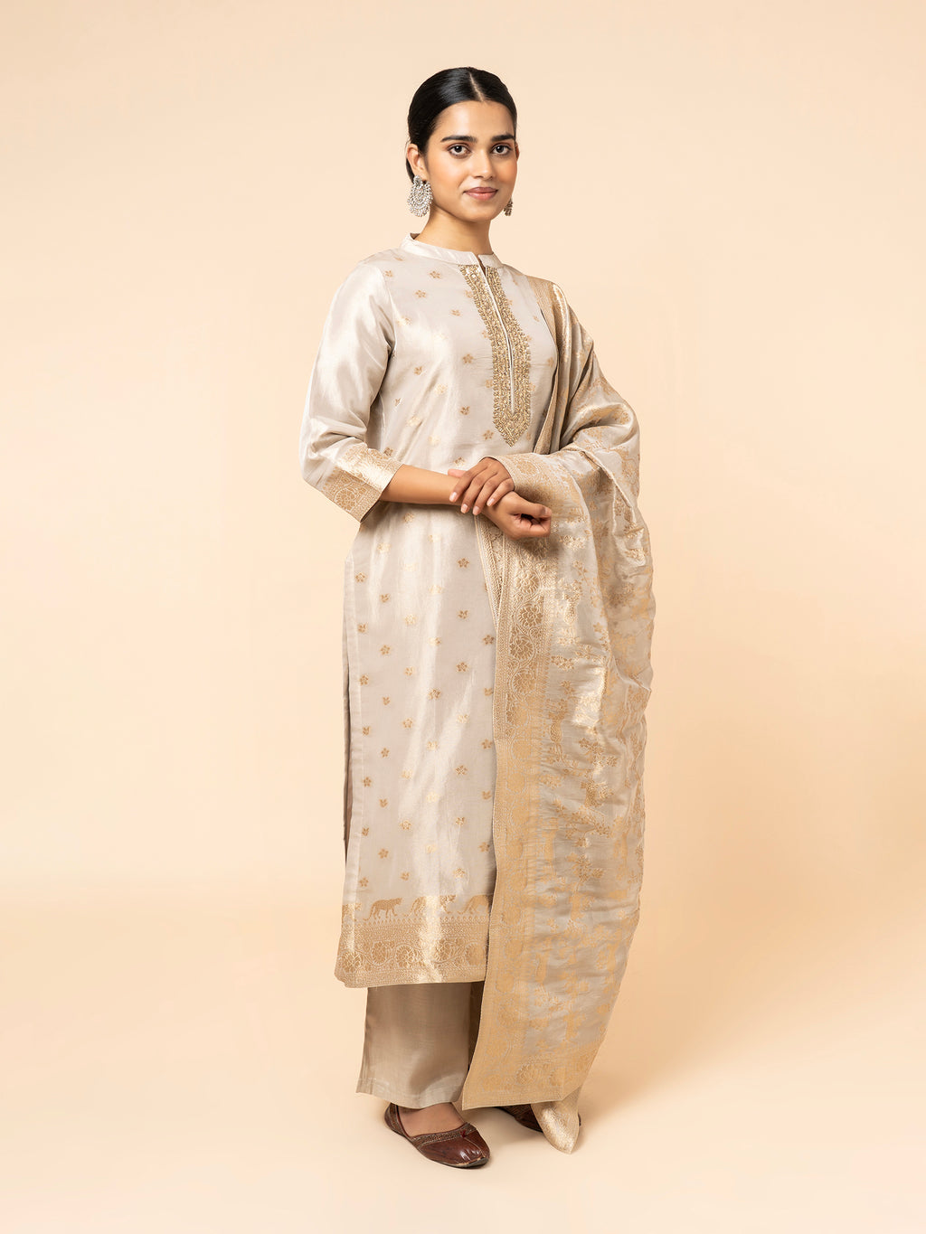 Ivory Banarasi Suit Set