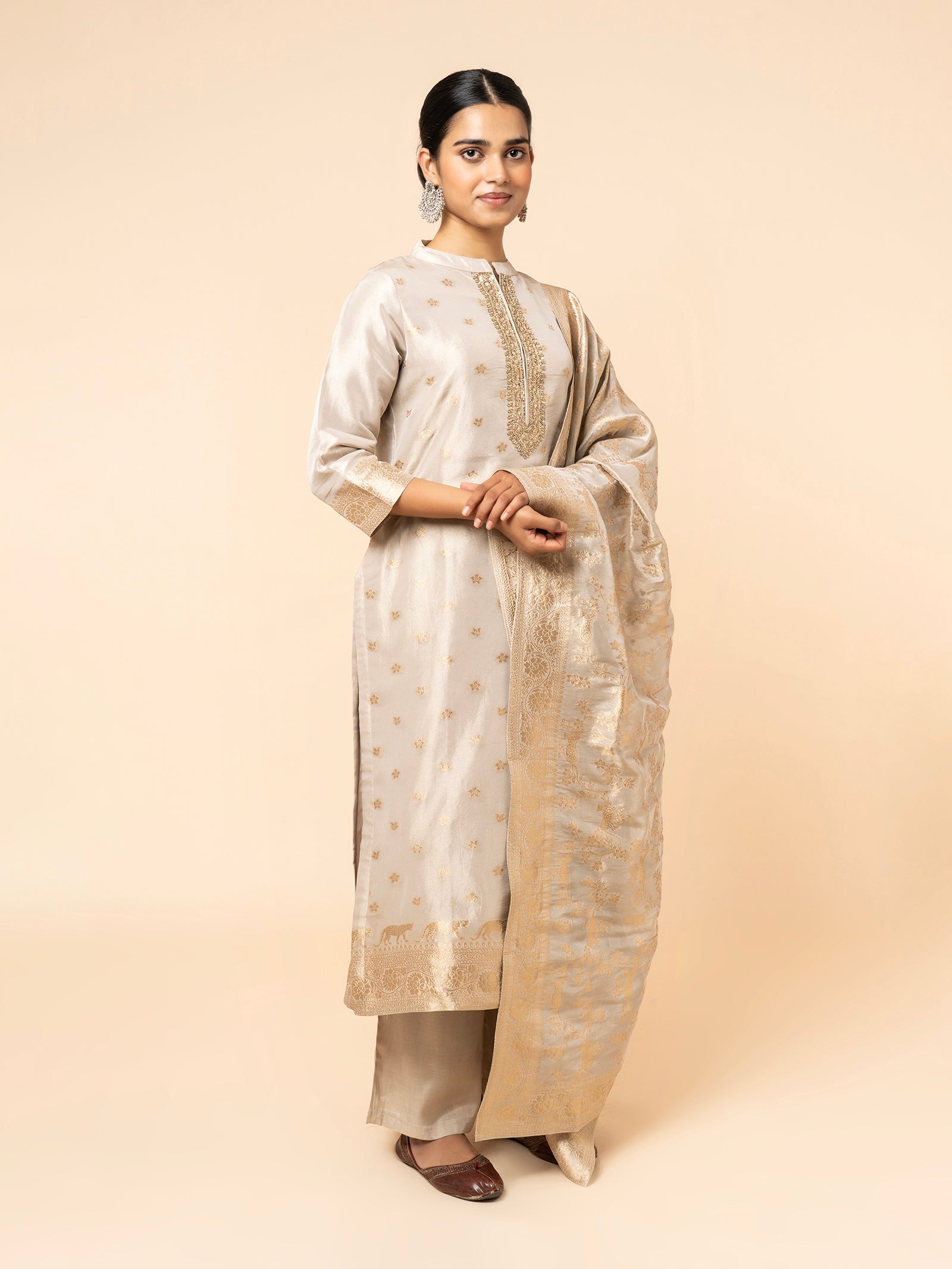 Ivory Banarasi Suit Set
