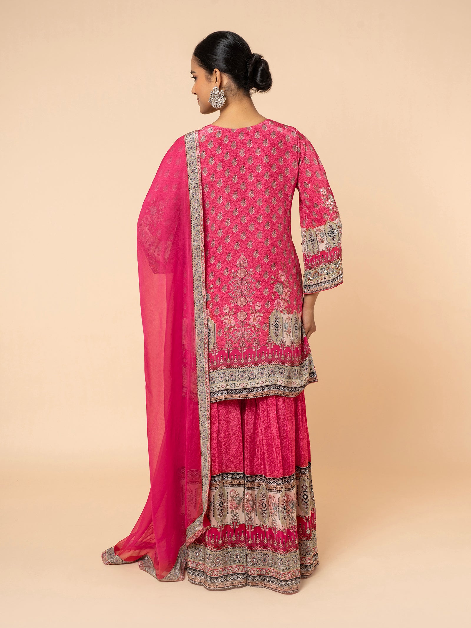 Vibrant Fuchsia Gharara Ensemble