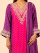 Magenta to Purple Ombre Bandhani Print Sharara Ensemble
