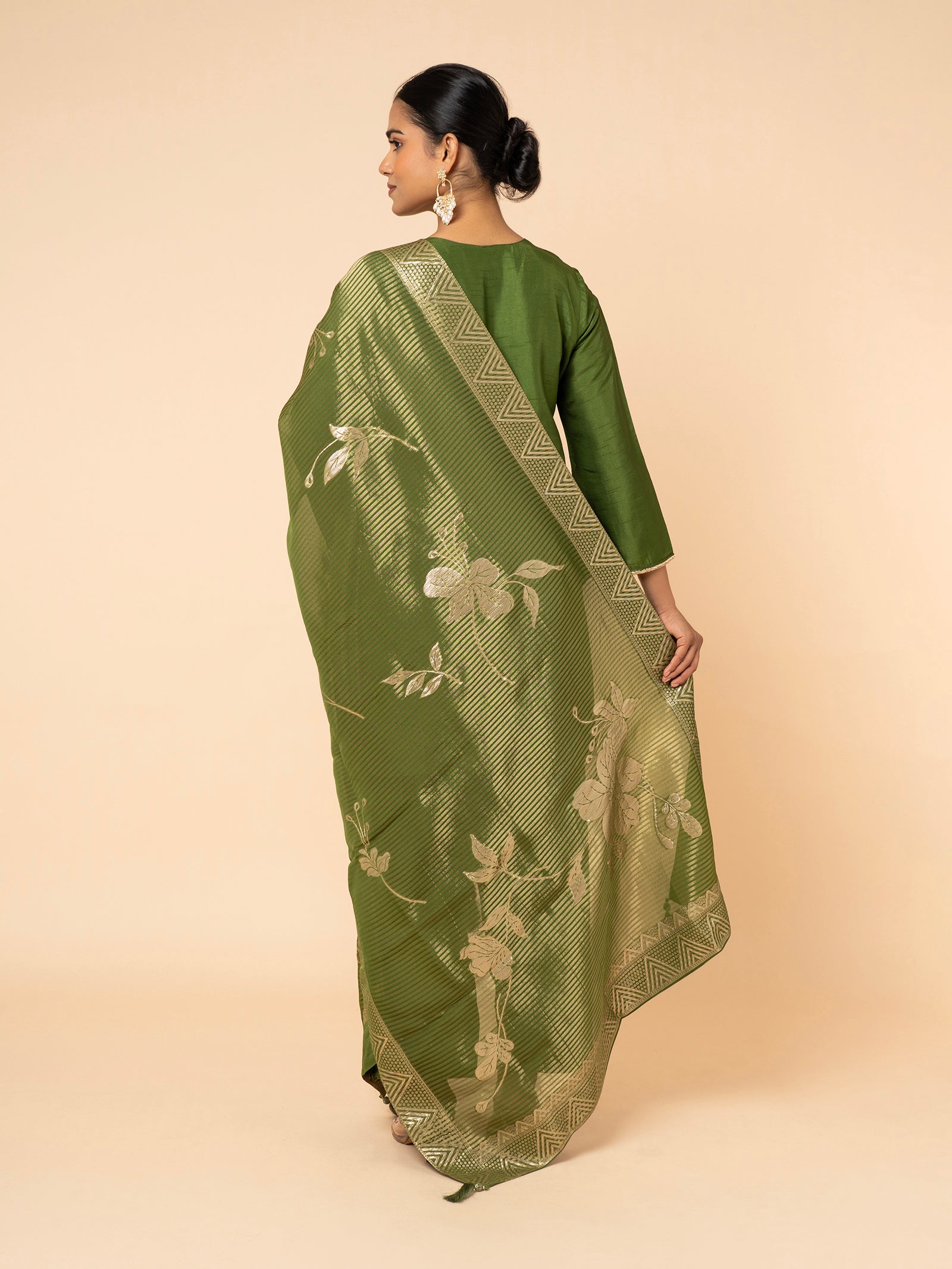Forest Green Silk Suit Set