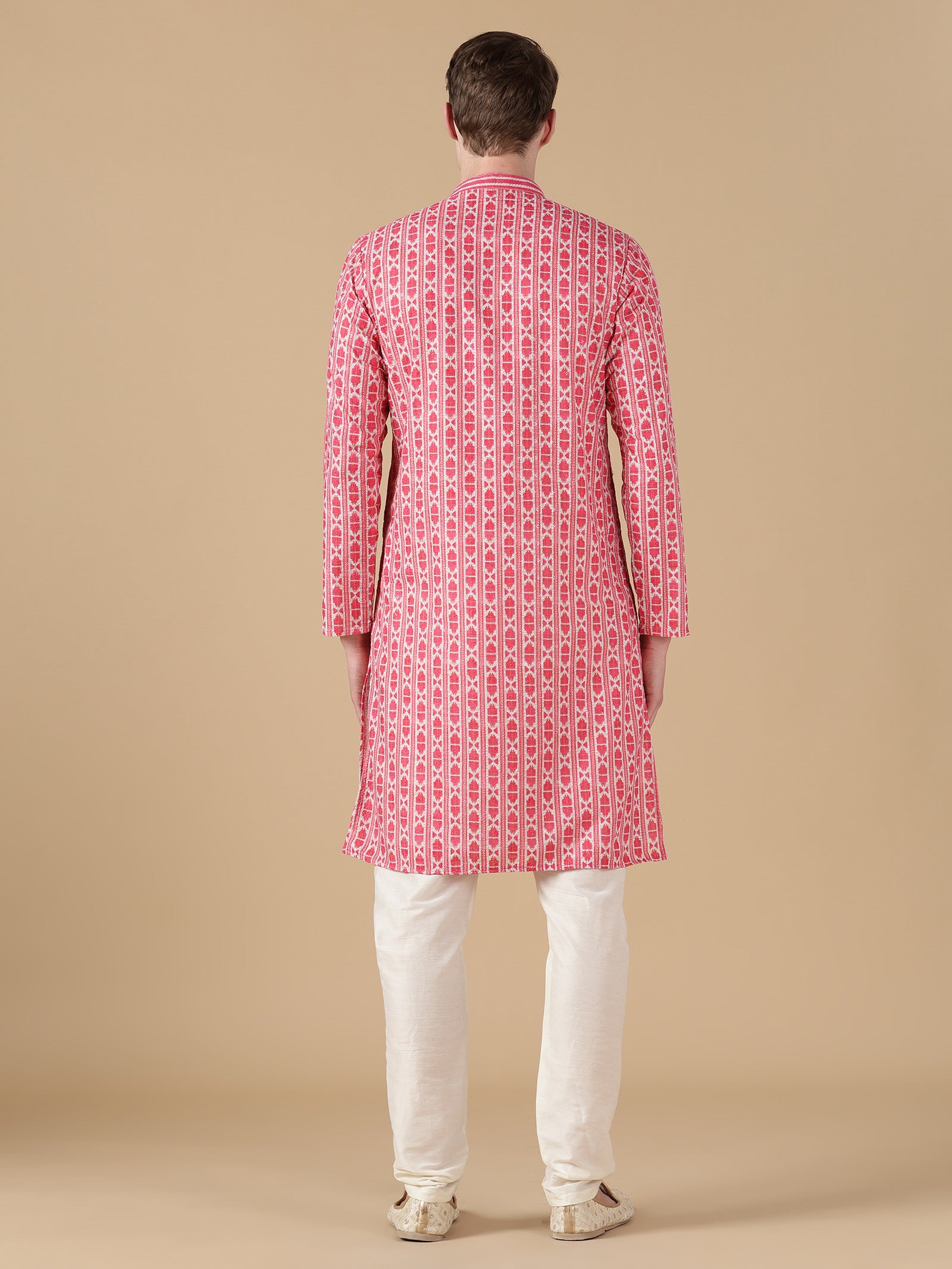 The Jaipur Ikat Inspired Pink Kurta Set