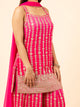 Fuchsia Gilded Floral Vines Sharara Ensemble