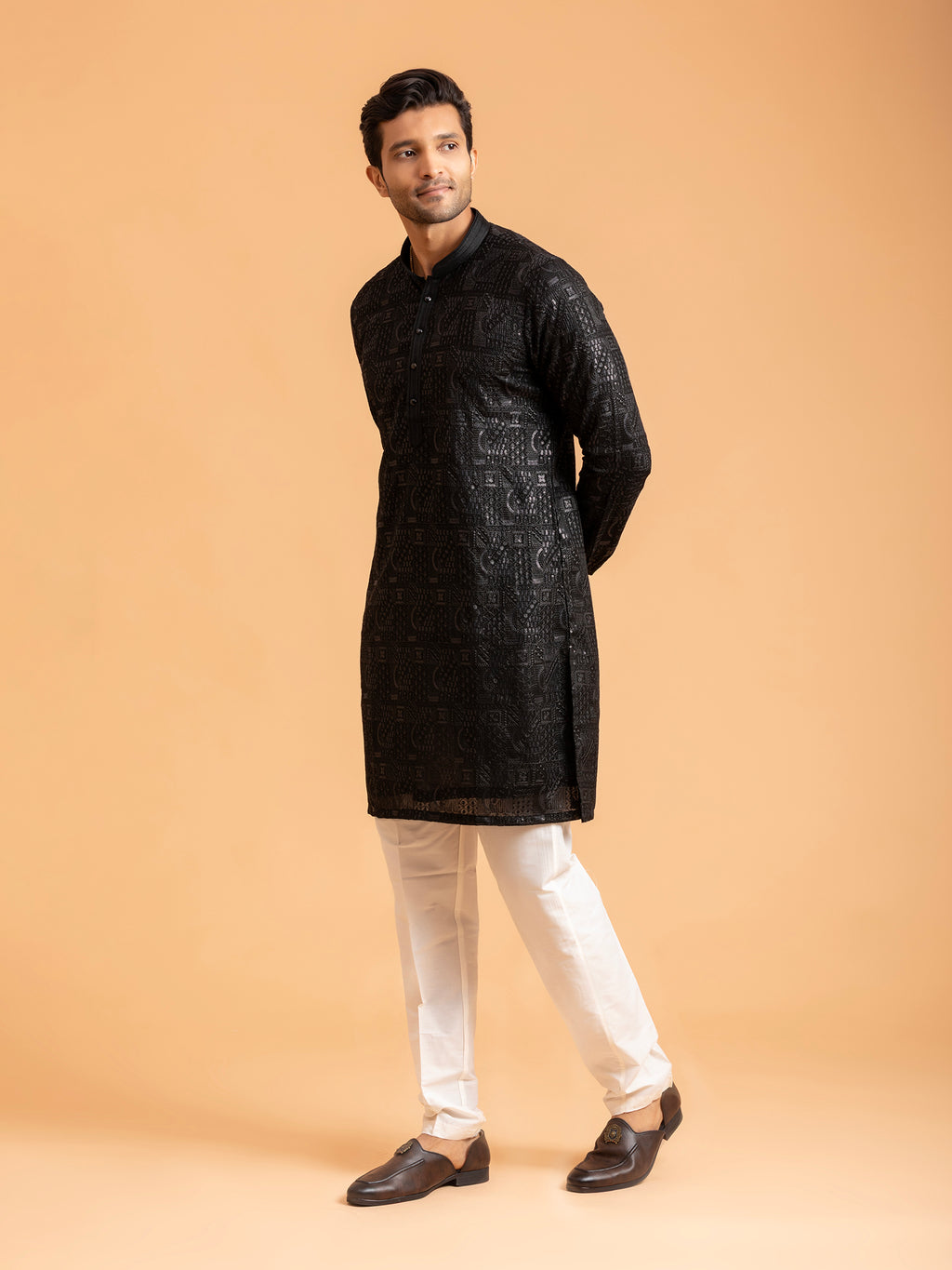 Obsidian Ink Placket Kurta Set