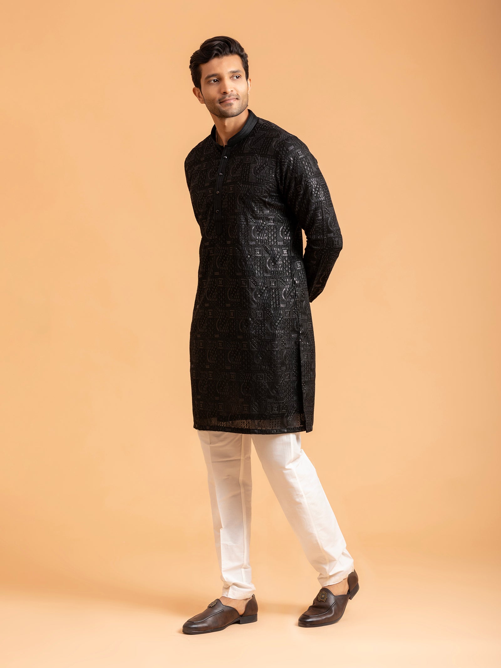 Obsidian Ink Placket Kurta Set