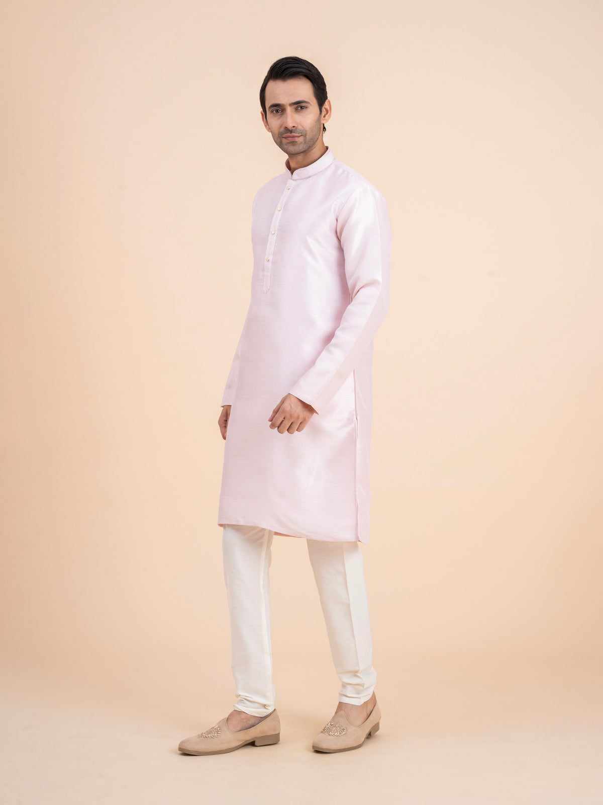 Soft Pink Solid Kurta Set