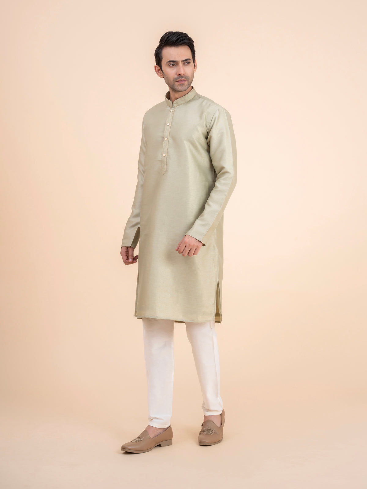 Sage Green Solid Kurta Set