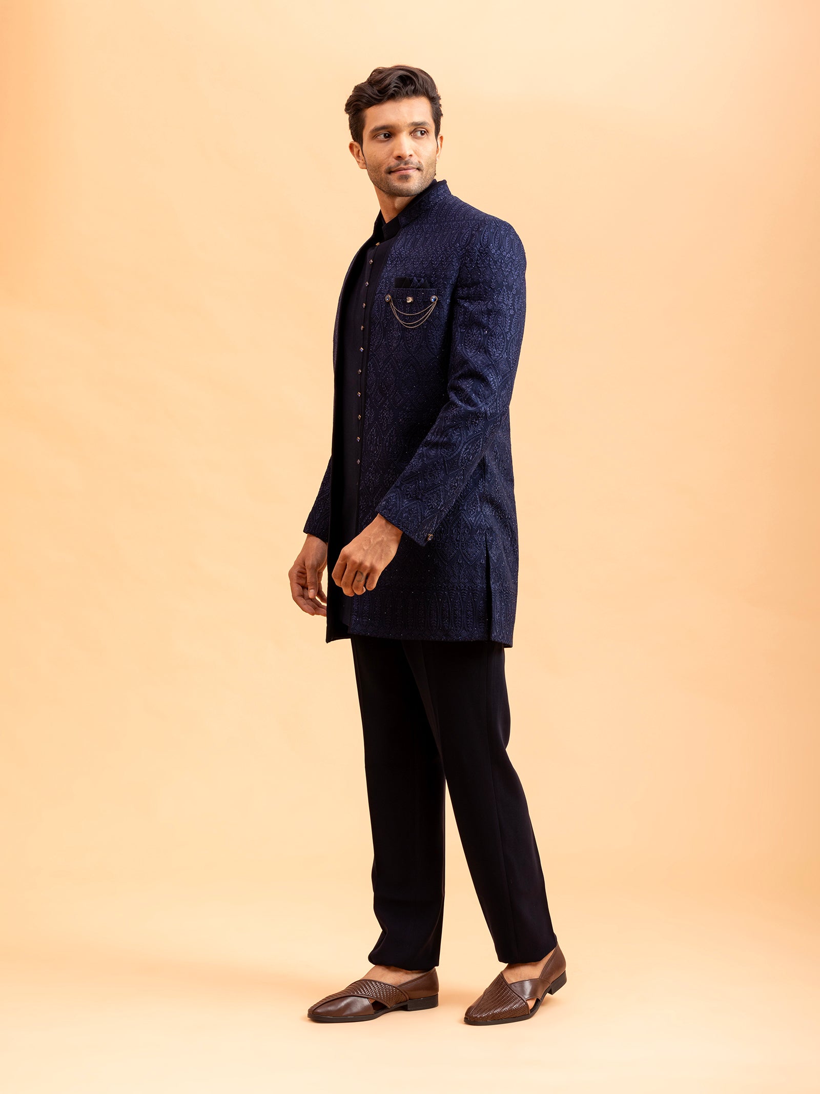 Midnight Royal Embellished Indo-Western Set