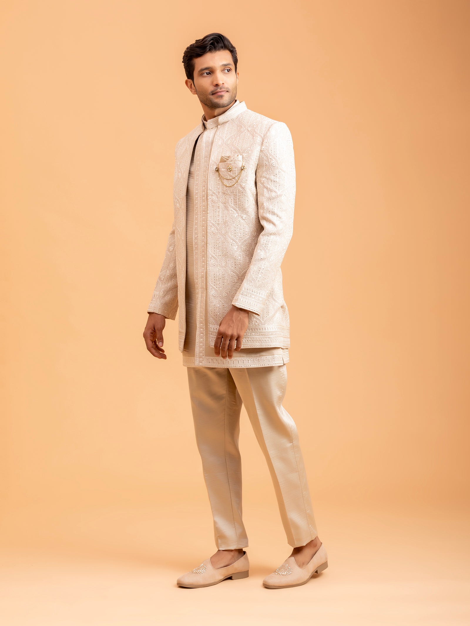 Ivory Luxe Heritage Indo-Western Set